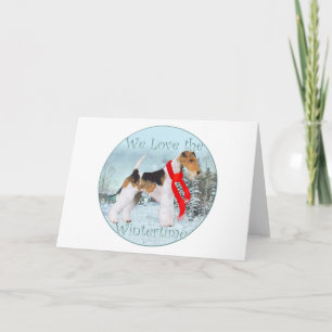 Wire Fox Terrier Christmas Holiday Card