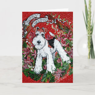 Wire Fox Terrier Christmas Holiday Card