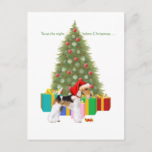 Wire Fox Terrier Christmas Holiday Postcard