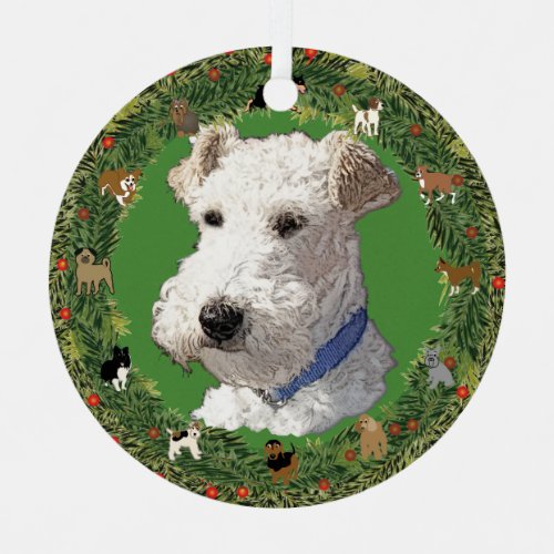 Wire Fox Terrier Christmas Metal Ornament
