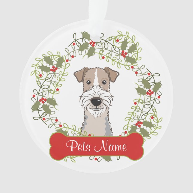 Wire Fox Terrier Customizable Ornament (Front)