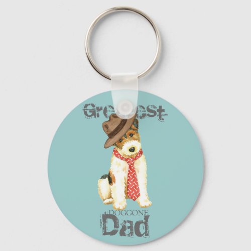 Wire Fox Terrier Dad Keychain