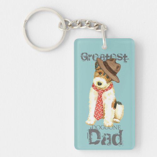 Wire Fox Terrier Dad Keychain