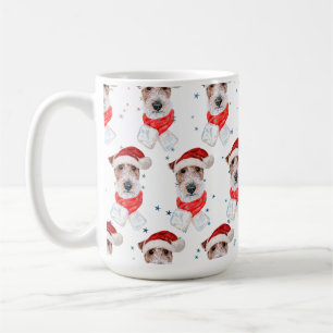Wire Fox Terrier Dog Breed Christmas Stars Coffee Mug