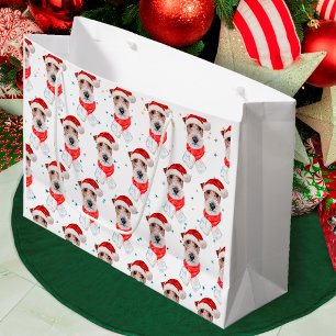 Wire Fox Terrier Dog Breed Christmas Stars Large Gift Bag