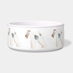 Wire Fox Terrier Dog Breed Illustration Silhouette Bowl