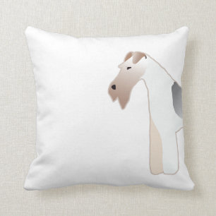 Wire Fox Terrier Dog Breed Illustration Silhouette Throw Pillow