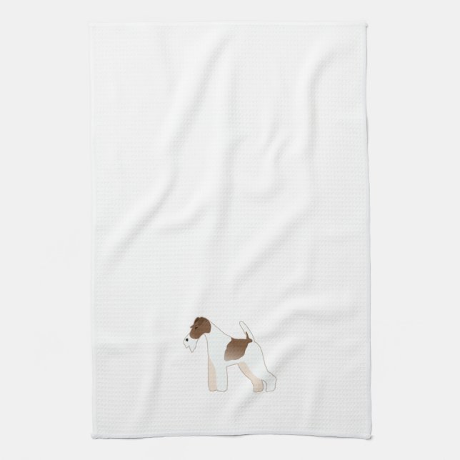 Wire Fox Terrier Dog Breed Illustration Silhouette Towel (Vertical)