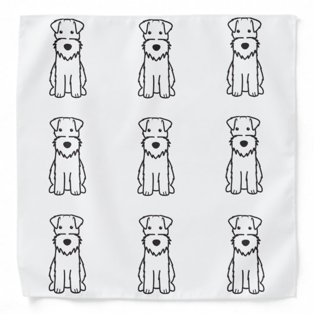 Wire Fox Terrier Dog Cartoon Bandana (Front)