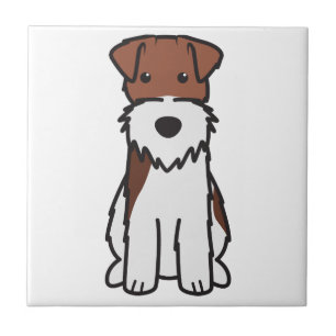 Wire Fox Terrier Dog Cartoon Ceramic Tile