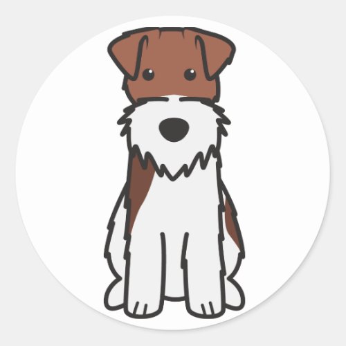 Wire Fox Terrier Dog Cartoon Classic Round Sticker