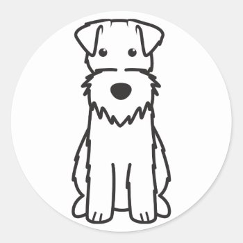 Wire Fox Terrier Dog Cartoon Classic Round Sticker by DogBreedCartoon at Zazzle