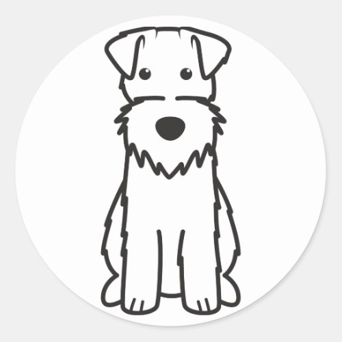Wire Fox Terrier Dog Cartoon Classic Round Sticker