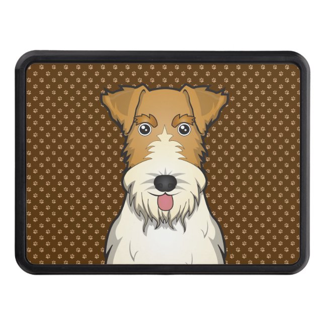 Wire Fox Terrier Dog Cartoon Paws Trailer Hitch Cover (Front)