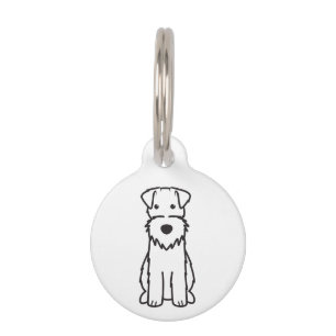 Wire Fox Terrier Dog Cartoon Pet ID Tag