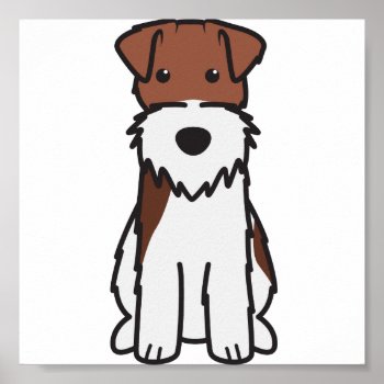 Wire Fox Terrier Dog Cartoon Poster by DogBreedCartoon at Zazzle