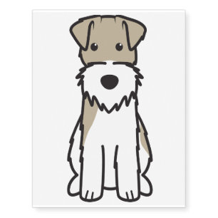 Wire Fox Terrier Dog Cartoon Temporary Tattoos