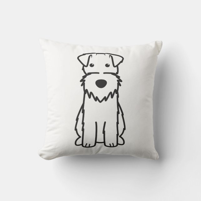 Wire Fox Terrier Dog Cartoon Throw Pillow (Front)