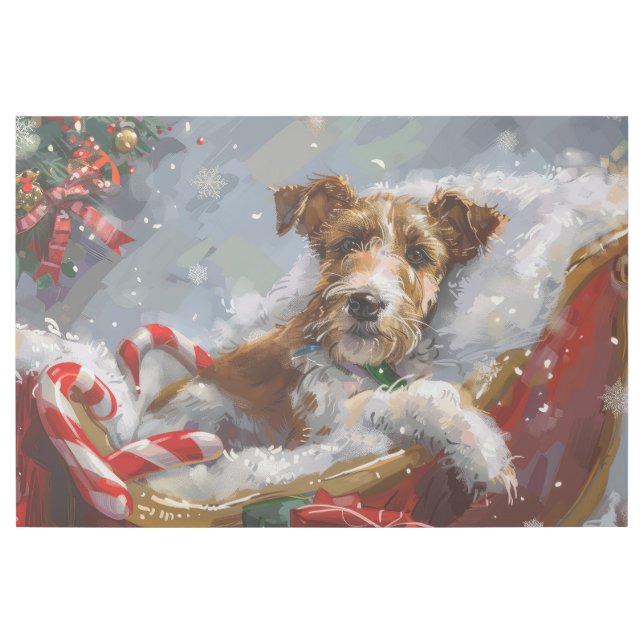Wire Fox Terrier Dog Christmas Festive  Gallery Wrap (Front)
