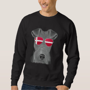 Wire Fox Terrier Dog Denmark Flag Sunglasses Sweatshirt