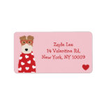 Wire Fox Terrier Dog Glasses Heart Pattern  Label
