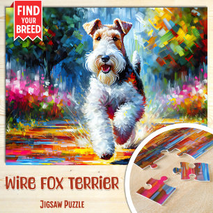 Wire Fox Terrier Dog Portrait Acrylic Art Print Jigsaw Puzzle