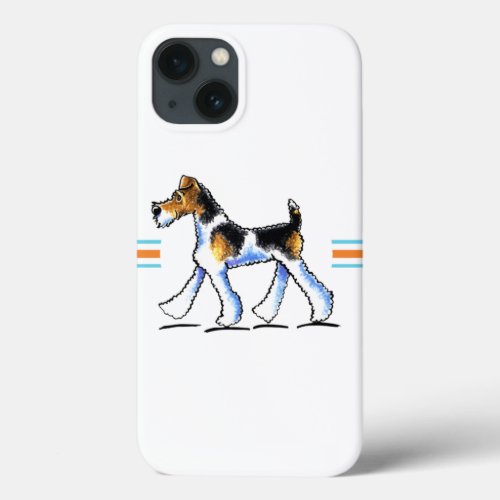 Wire Fox Terrier Fun Stripes iPhone 13 Case