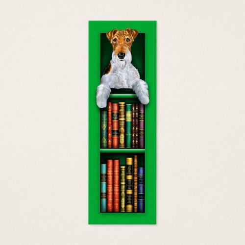 Wire Fox Terrier Green Bookmark Business Card Templates