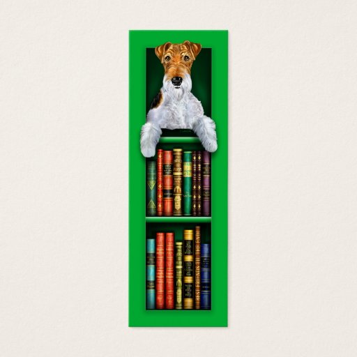 Customizable Wire Fox Terrier Green Bookmark Business Card Templates