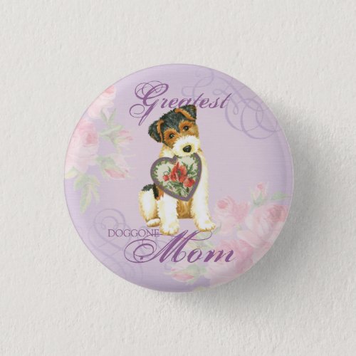 Wire Fox Terrier Heart Mom Button