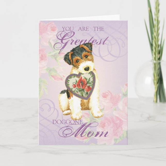Wire Fox Terrier Heart Mom Card (Front)