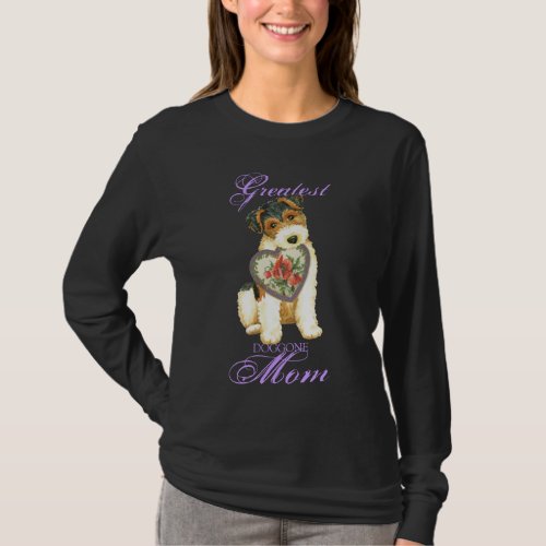 Wire Fox Terrier Heart Mom Long Sleeve T_Shirt