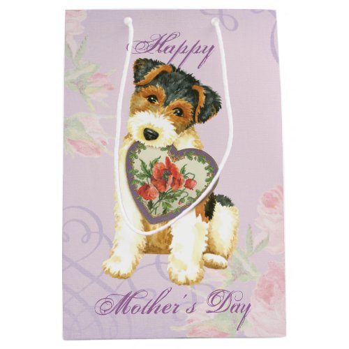 Wire Fox Terrier Heart Mom Medium Gift Bag