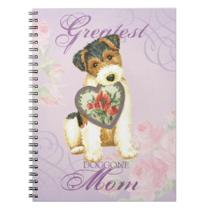 Wire Fox Terrier Heart Mom Notebook