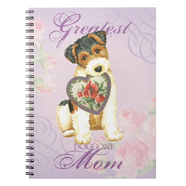 Wire Fox Terrier Heart Mom Notebook (Front)