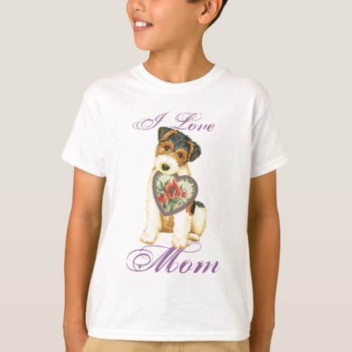 Wire Fox Terrier Heart Mom T_Shirt