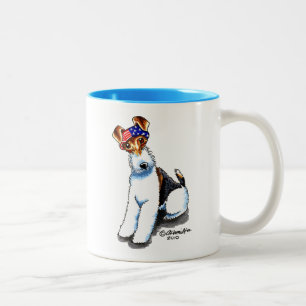 Wire Fox Terrier in America Two-Tone Coffee Mug