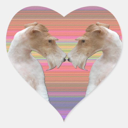 Wire Fox Terrier in Love Heart Sticker