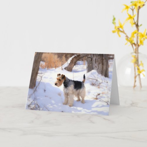 Wire Fox Terrier Let It Snow Christmas  Card