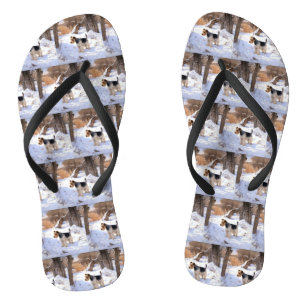 Wire Fox Terrier Let It Snow Christmas  Flip Flops