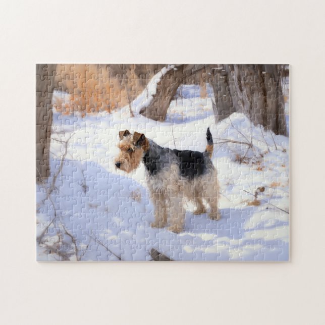 Wire Fox Terrier Let It Snow Christmas  Jigsaw Puzzle (Horizontal)