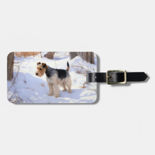 Wire Fox Terrier Let It Snow Christmas Luggage Tag