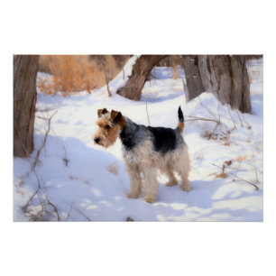 Wire Fox Terrier Let It Snow Christmas  Poster