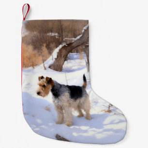 Wire Fox Terrier Let It Snow Christmas Small Christmas Stocking