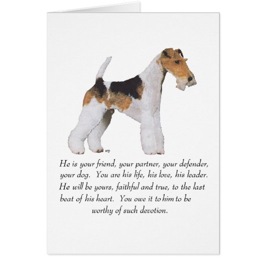 Wire Fox Terrier Memory / Dedication MALE Cards (Front)