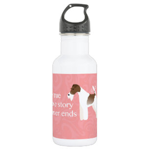 Wire Fox Terrier Minimalist Silhouette Design Water Bottle