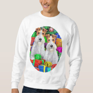 Wire Fox Terrier Open Gifts Christmas Sweatshirt