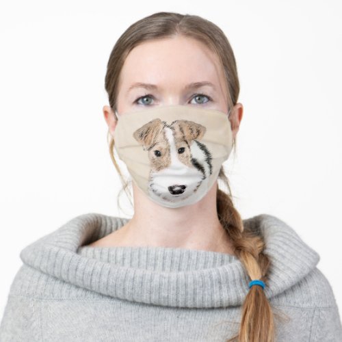 Wire Fox Terrier Painting _ Cute Original Dog Art Adult Cloth Face Mask