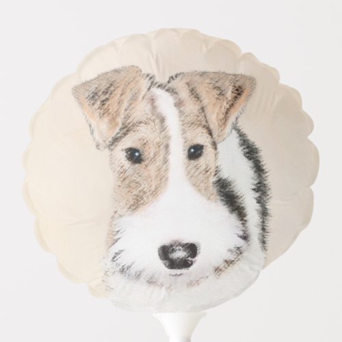 Wire Fox Terrier Painting _ Cute Original Dog Art Balloon