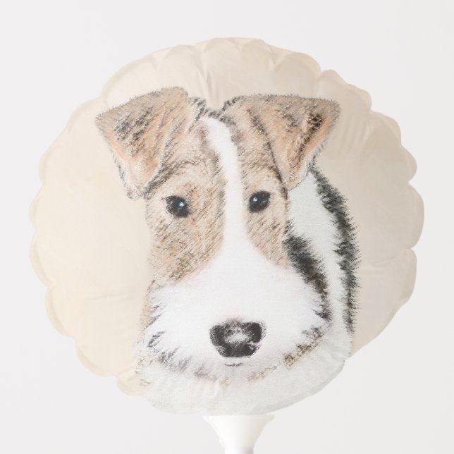 Wire Fox Terrier Painting - Cute Original Dog Art Balloon (Front)